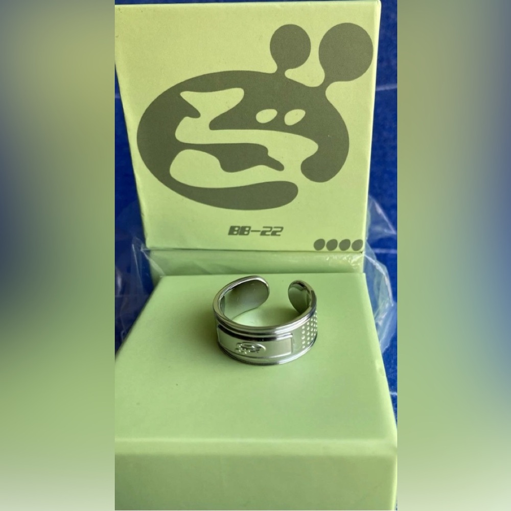 OFFGOD/Bandage Boys Men’s Adjustable Band Stainless Steel Silver Ring w Design